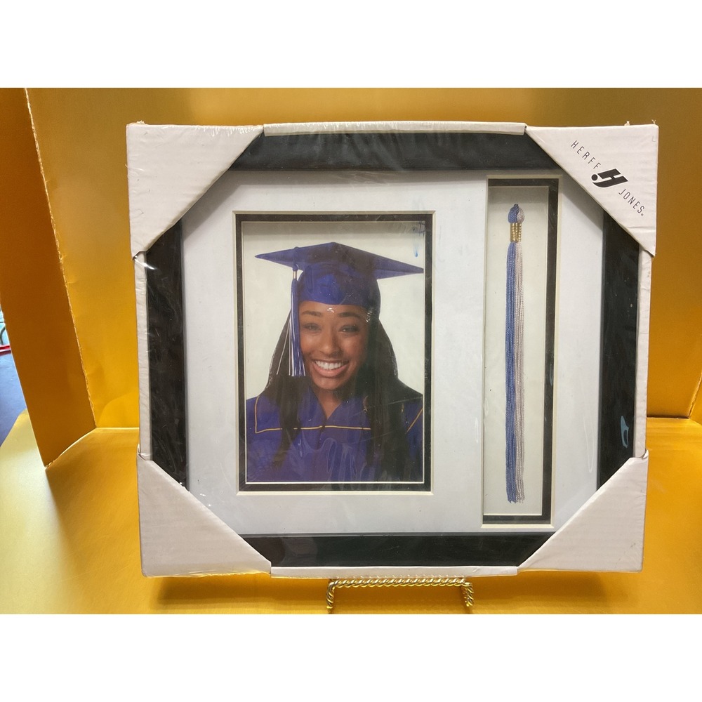 Herff Jones Graduation Tassel Shadow Box Picture Frame Black 10x12 New